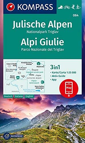 KOMPASS-Karten GmbH - KOMPASS Wanderkarte Julische Alpen, Nationalpark Triglav, Alpi Giulie: 3in1 Wanderkarte 1:25000 mit Aktiv Guide inklusive Karte zur offline Verwendung ... Langlaufen. (KOMPASS-Wanderkarten, Band 64) - Preis vom 13.10.2026 11:25:28 h