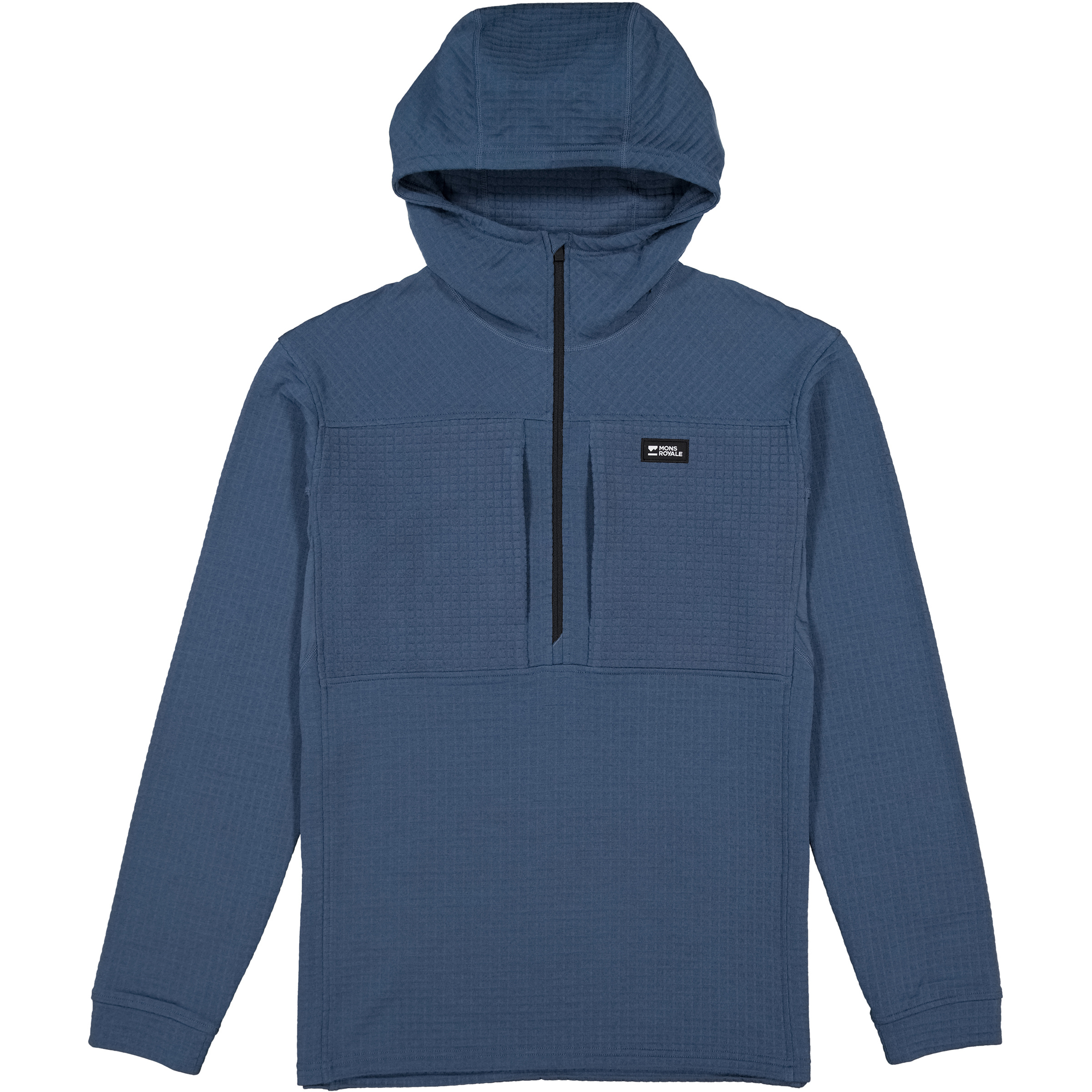 Mons Royale Offgrid Merino Fleece 1/2 Zip Herren Hoodies blau Größe S Trekking Schnell trocknend Merinowolle
