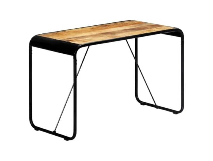 HEFZGDB Esstisch aus rauem Mangoholz 118x60x76 cm mit Stahlbeinen - Industrieller Charme für stilvolle Einrichtung - Massivholz Tisch mit schwarzer Pulverbeschichtung - Robustes