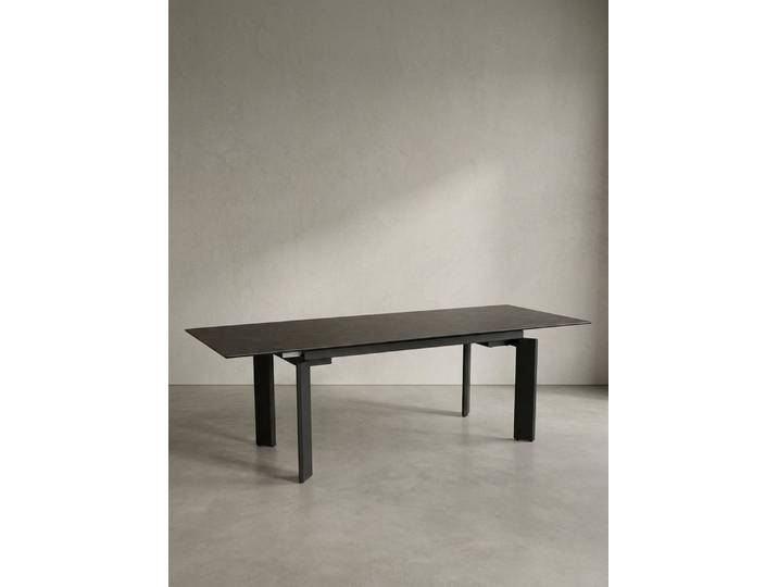 KADIMA DESIGN Esstisch Ausziehbarer Tisch, Keramik-Glasplatte, Marmor-Optik, 180-240 cm (Ausziehbar mit Synchronauszug, Anti-Rutsch-Noppen), Ausziehbare Tischplatte, Anti-Rutsch-Noppen
