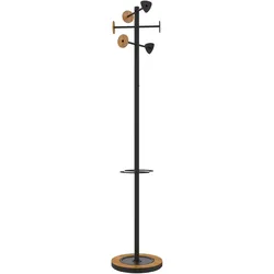 UNiLUX Kleiderständer BORA BAMBOO schwarz, bambus 38,0 x 178,0 cm 6 Haken