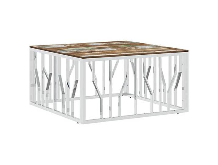 HKLGBVCR Couchtisch aus Edelstahl und recyceltem Holz für Wohnzimmer