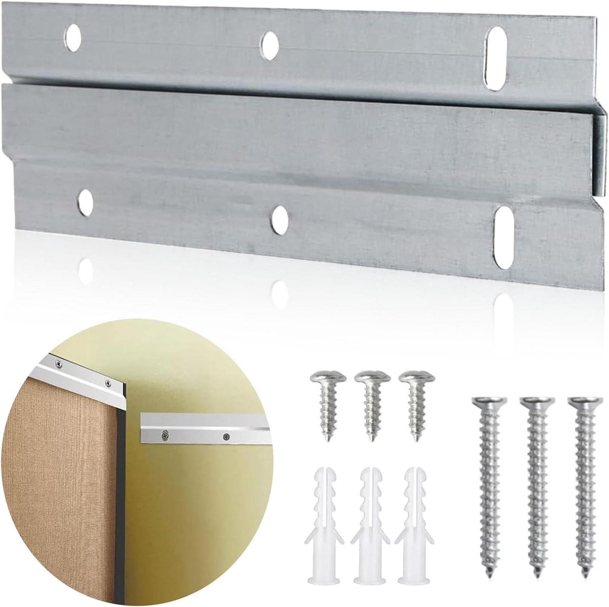 Zilverkleurige Franse Schoenplaatjeshanger Z-bar Beugel van Roestvrij Staal 153 mm