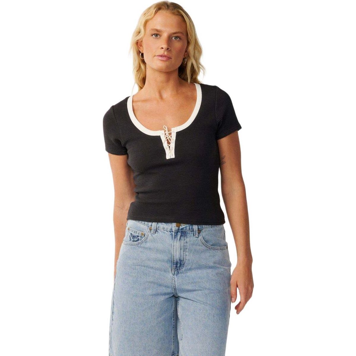 RipCurl Retro Swell Tee washed black (8264) 2XS 0OZWTE-8264-2XS