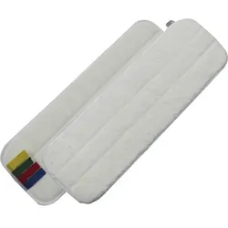 Wischmop weiß für Trockenreinigung 44 x 13 cm VELCRO Mikrofaserbezug mit Farbkodierung & Klettrücken