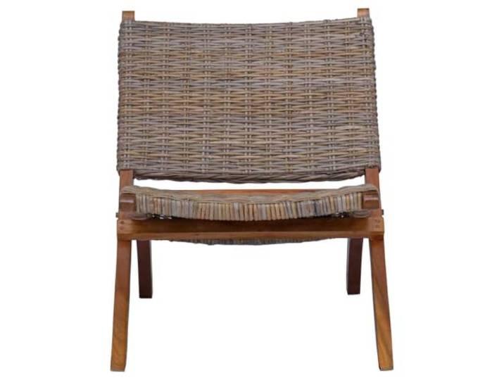 KTHLBRH Relaxstuhl aus Rattan Kubu und Mahagoni Massello 60 x 77 x 70 cm Rattan-Kubu und Mahagoni-Konstruktion, ohne Armlehnen, einfache Montage, Reinigung mit feuchtem Tuch