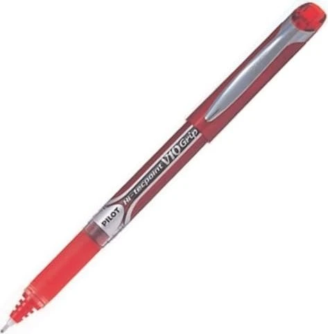 PILOT Hi-Tecpoint Grip V10 Tintenroller rot/transparent 0,7 mm, Schreibfarbe: rot, 1 St.