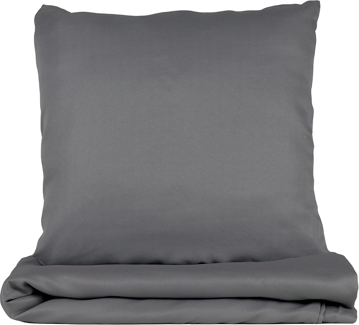 ShopVlot Bedlinnen set 4-delig donkergrijs van microvezel, 135 x 200 cm