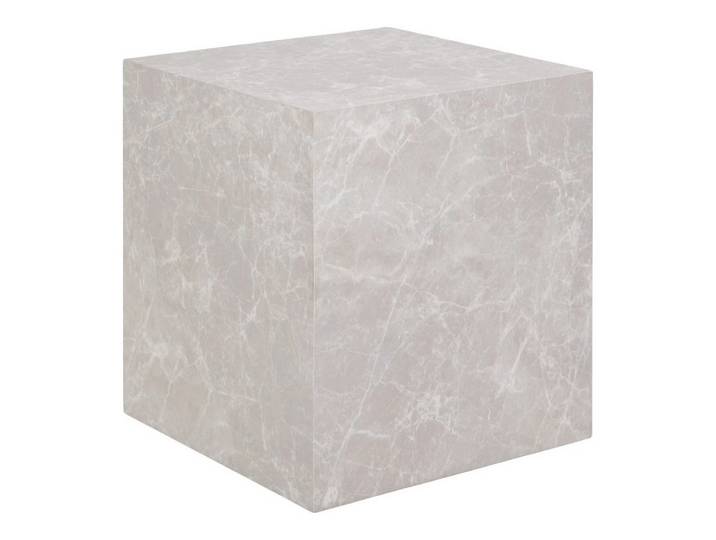 LebensWohnArt Couchtisch Design Beistelltisch POSTATO 45cm Marmor-Look beige creme Couchtisch
