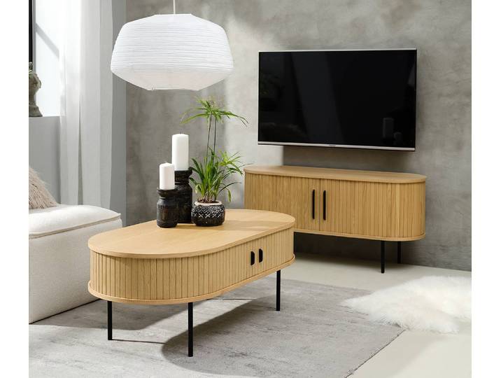 Table basse Maqueda 120 x 45 x 60cm Beige/Chêne