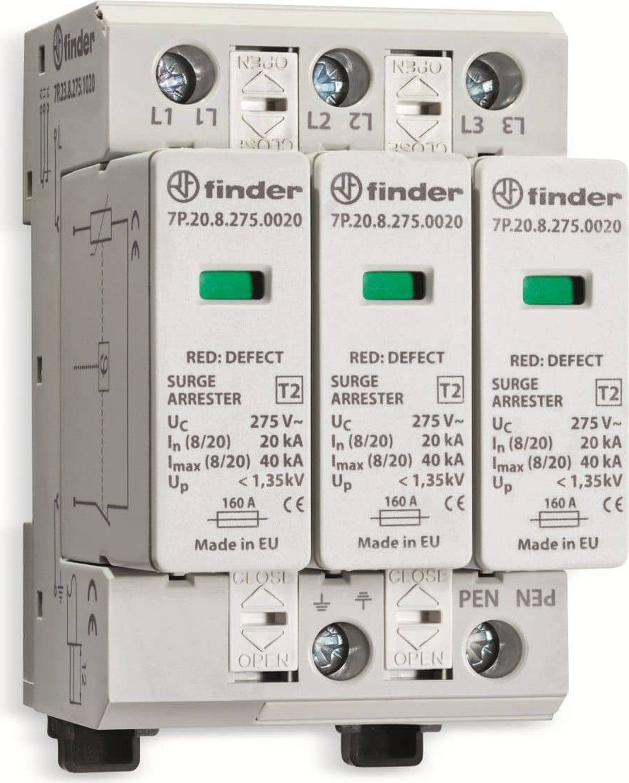 Finder Overspanningsbeveiliging 7P.23.8.275.1020 met 3 varistoren