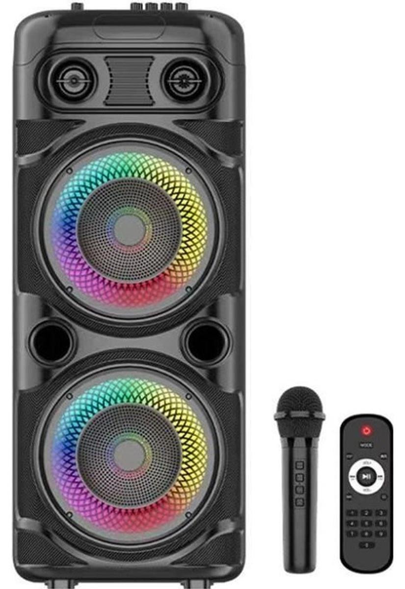 INOVALLEY Luminous Karaoke Speaker KA123-XXL - Bluetooth V5.0 - 900 W - Black - Breedte: 75 cm