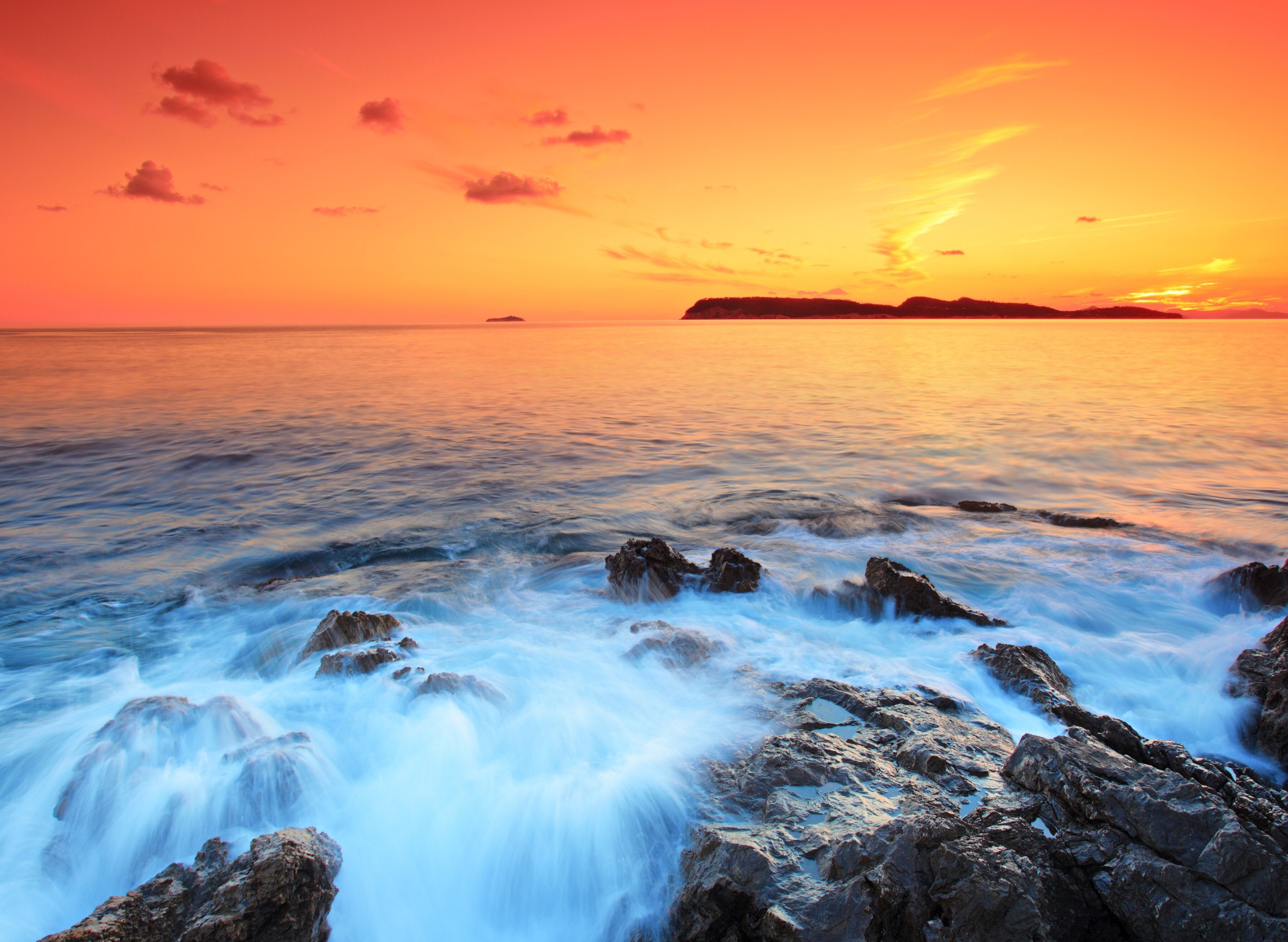 Fototapete PAPERMOON "Dubrovnik Sunset", bunt, B:1,5m L:1,11m, Vlies, Tapeten, Fototapete bunt B/L: 1,5m x 1,11m, Bahnen: 7 Stk.