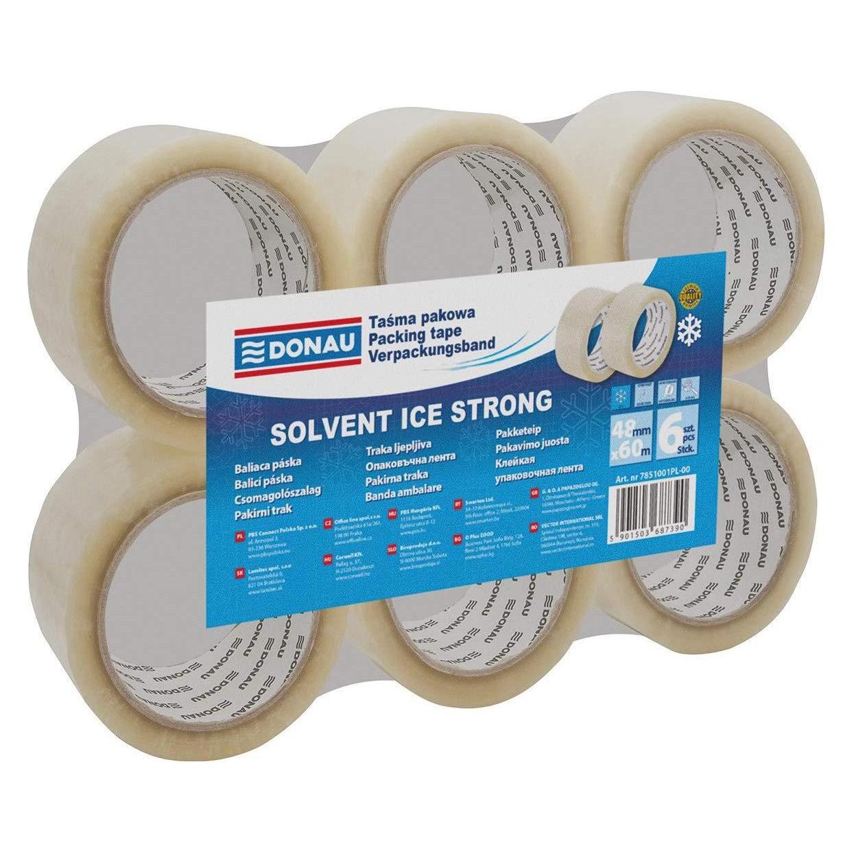 Donau Solvent Ice Strong Verpackungsklebeband - 48 mm x 60 m - Transparent (48 mm) (65356814)