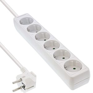 InLine Steckdosenleiste 16461V, mit 1,5m Kabel, 6-fach in weiß