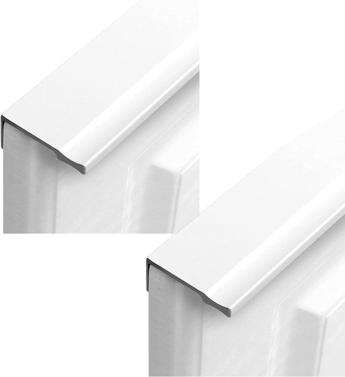Verborgen meubelgreep Aluminium Porselein Wit 128mm hartafstand