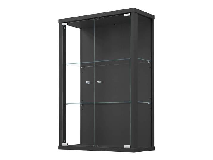 Hängevitrine I 56 x 82 x 25cm ohne Beleuchtung Schwarz/Schwarz