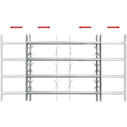 Einbruchschutz + Alarmanlage, Fenstergitter Verstellbar mit 4 Querstäben 500-650 mm