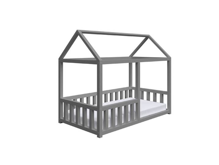 Masseno Etagenbett TAMI 80x160 cm Kinderbett Kiefer Massivholz Grau