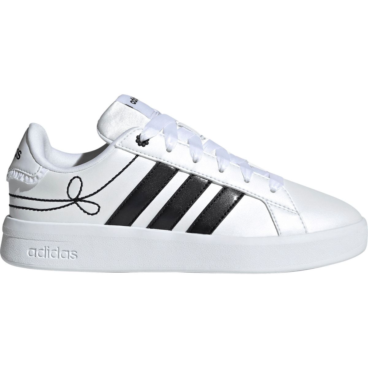 adidas Grand Court 3.0 Girls Shoes Junior Junior Boys AND Girls ftwr white/core black/hi-res yellow (01F7) 4.5 KH9783-01F7-550