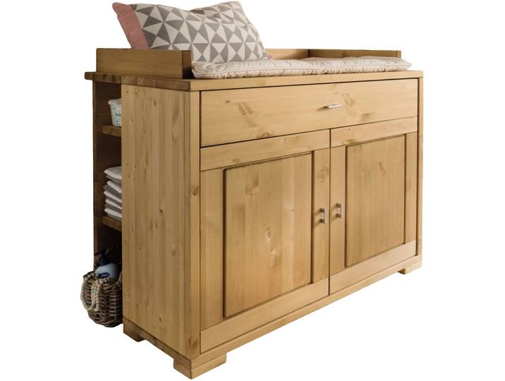 Wickelkommode Vita gelaugt Kiefer Massivholz B 100 H 90 cm - Wickelkommode