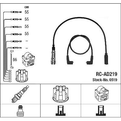 Ngk Zündleitungssatz [Hersteller-Nr. 0519] für VW, Audi