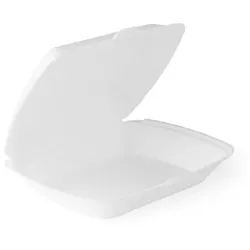 200 Menüboxen / Lunchboxen HP4 Bagasse 245x210x72 mm weiß ungeteilt