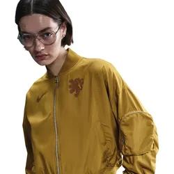 NIKE Niederlande Essential Oversize Bomberjacke Damen 716 - bronzine/safety orange/black M