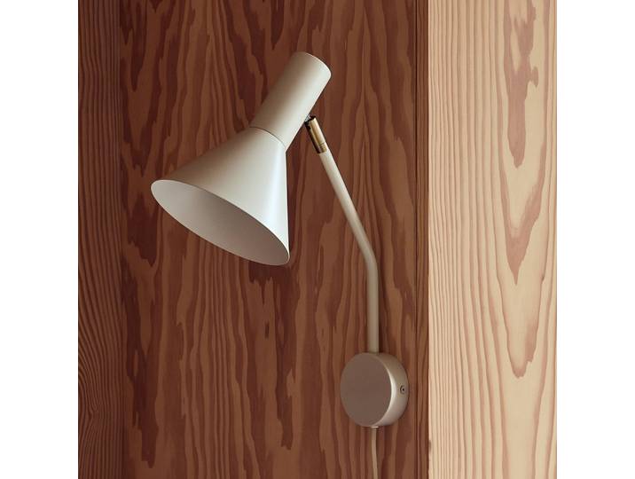 Wandlamp Lyss, crème / amber, Woon-/ Eetkamer, metaal, Design, wandlamp