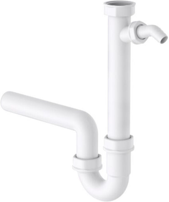 KIRCHHOFF KS Siphon tubulaire pour évier blanc, 1 1/2