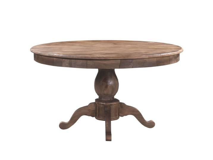 Esstisch LA BEAUME Landhausstil rund massiv Mangoholz Eiche-Finish