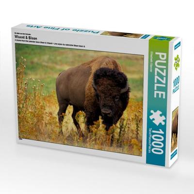 CALVENDO Puzzle Ein Motiv aus dem Kalender Wisent & Bison | 1000 Teile Lege-Größe 64x48cm Foto-Puzzle für glückliche Stunden