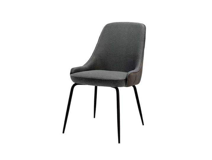 Chaise rembourrée gris foncé et marron de style milieu du siècle