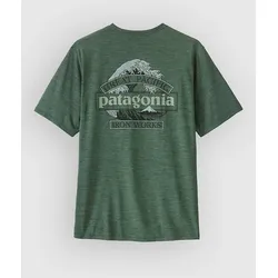 Patagonia Cap Cool Daily - Great Waves T-Shirt canopy grn / lt cpy grn xdy Gr. XXL
