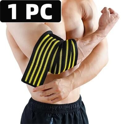 Uplift Essentials Adjustable Weightlifting Elbow Support Straps yellow