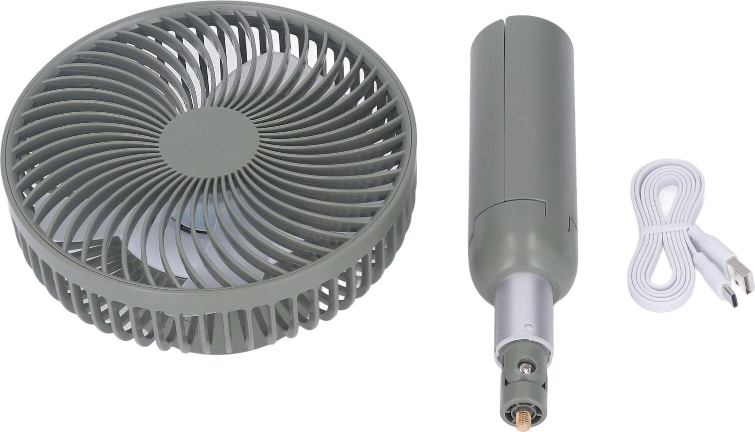 Cocosity Draagbare ventilator met telescopische standaard, oplaadbaar via USB, groen