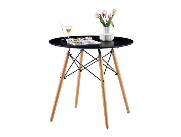 LuxusKollektion Esstisch Esstisch rund skandinavisch MDF Platte Runder Tisch Mit Eisengestell (1-St)