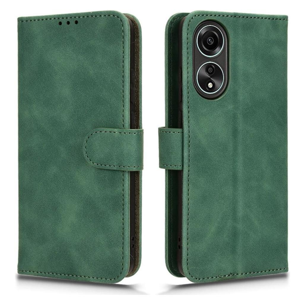 Cover-Discount OPPO A58 4G - Leder Etui Hülle grün (Oppo A58 4G) (660156374C)