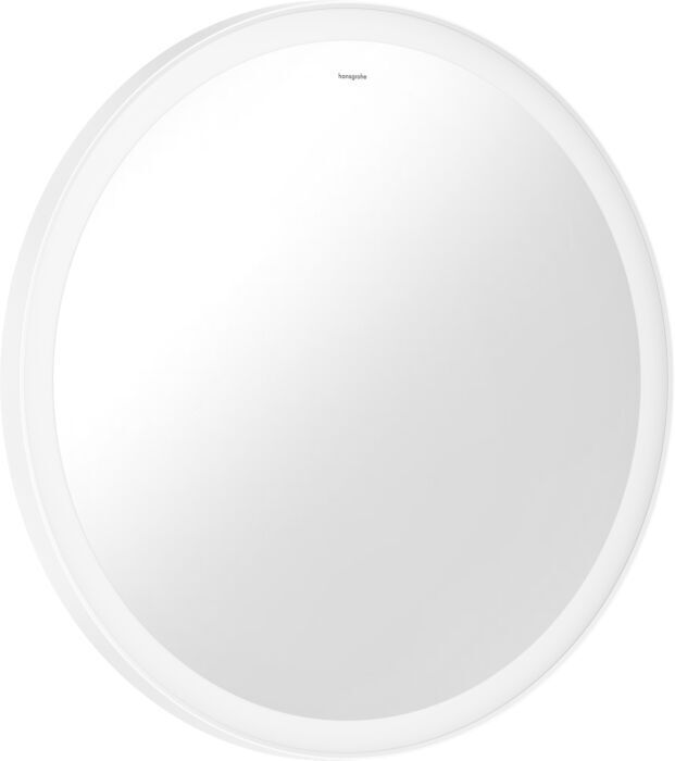 Hansgrohe Xarita Lite Q Spiegel 54966700 mit runder LED-Beleuchtung, mattweiß, B 700 x H 700 x T 30 mm, 20 W