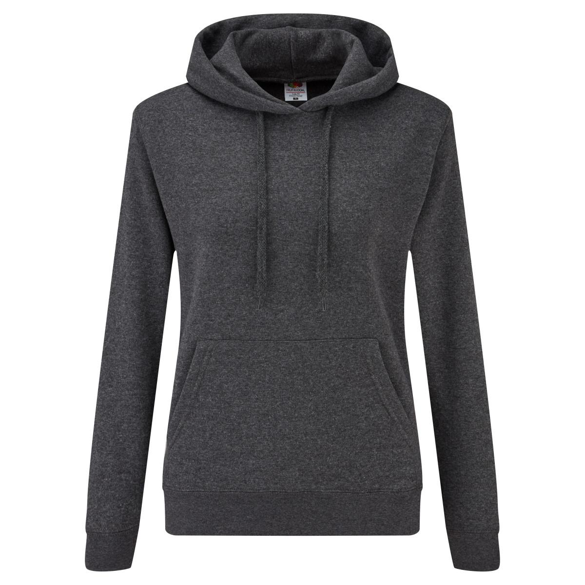 Fruit of the Loom Dames classic heather hoodie
