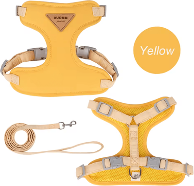 Inspire Curations ComfortFit Adjustable Cat Harness & Leash Set yellow xs suit 2 3kg
