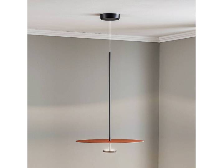 Vibia Designer Hängelampe Flat, dimmbar, terracotta, für Wohn- / Esszimmer, Metall, Modern, Pendelleuchte