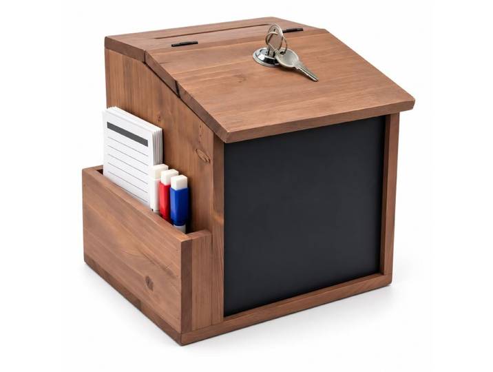 Relaxdays Vorschlagsbox aus Holz abschließbar