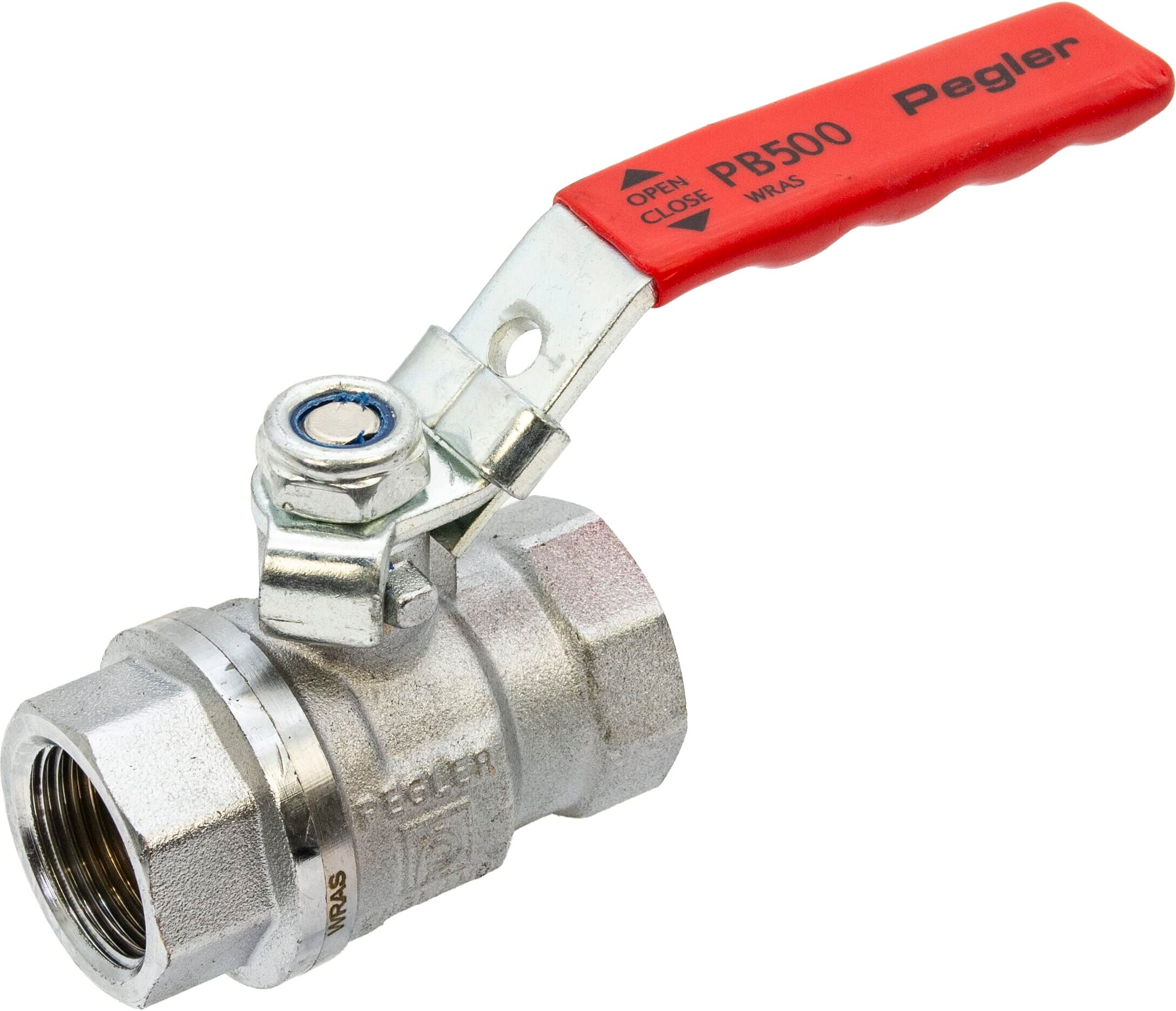 Pegler PB500 3/4 BSP F x F Full Bore Ball Valve – Red Lever Handle