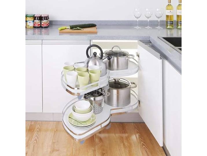 WTAILYSOUE Eckschrank-Auszugssystem für die Küche, 2-stufiges Schrankkarussell, mit Soft-Close-Funktion – passend für Eckunterschränke