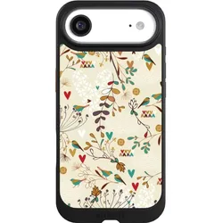 Nivocase Hülle für Apple iPhone Air Handyhülle NIVOcore Case Schwarz Blumen Retro Vogel (Apple iPhone Air), Smartphone Hülle, Schwarz