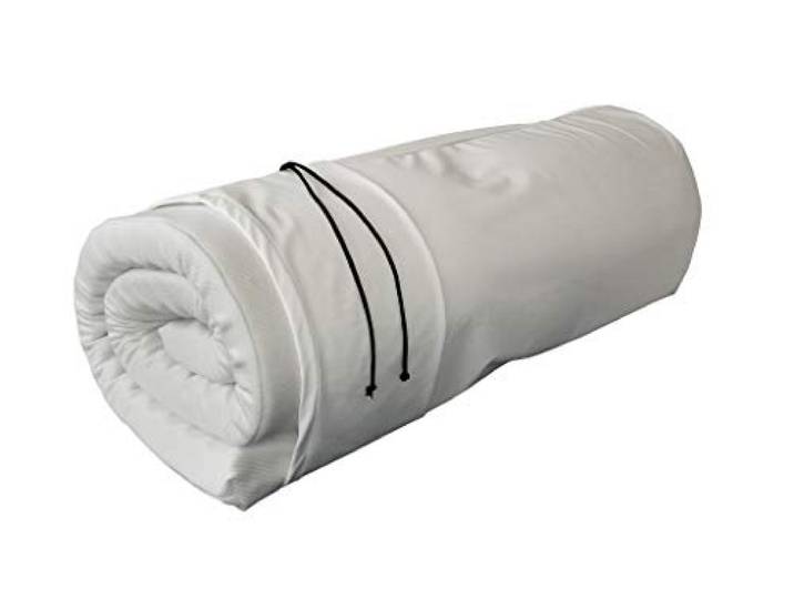 Reise-Matratzenauflage; 6 cm Viscoschaum und Matchsack (Frottee weiß, weiß)