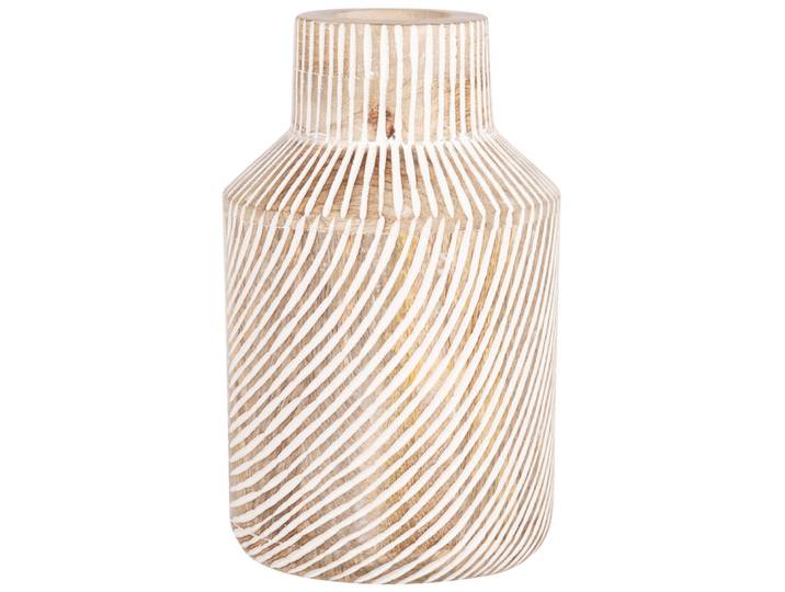 Vase aus braun-weiß gestreiftem Mangoholz, H24cm