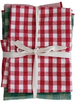 Storied Home Woven Cotton Tea Towels, Set of 3