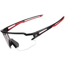 Rockbros, Unisex, Sportbrille, Photochromic UV400 (Black, Red, UV400), Rot, Schwarz